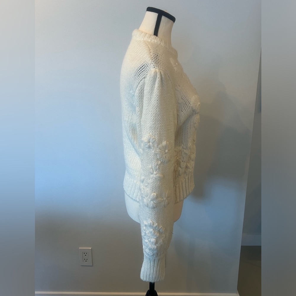 Zara Floral Embroidered Floral Embroidered Knit Sweater - Picture 8 of 14